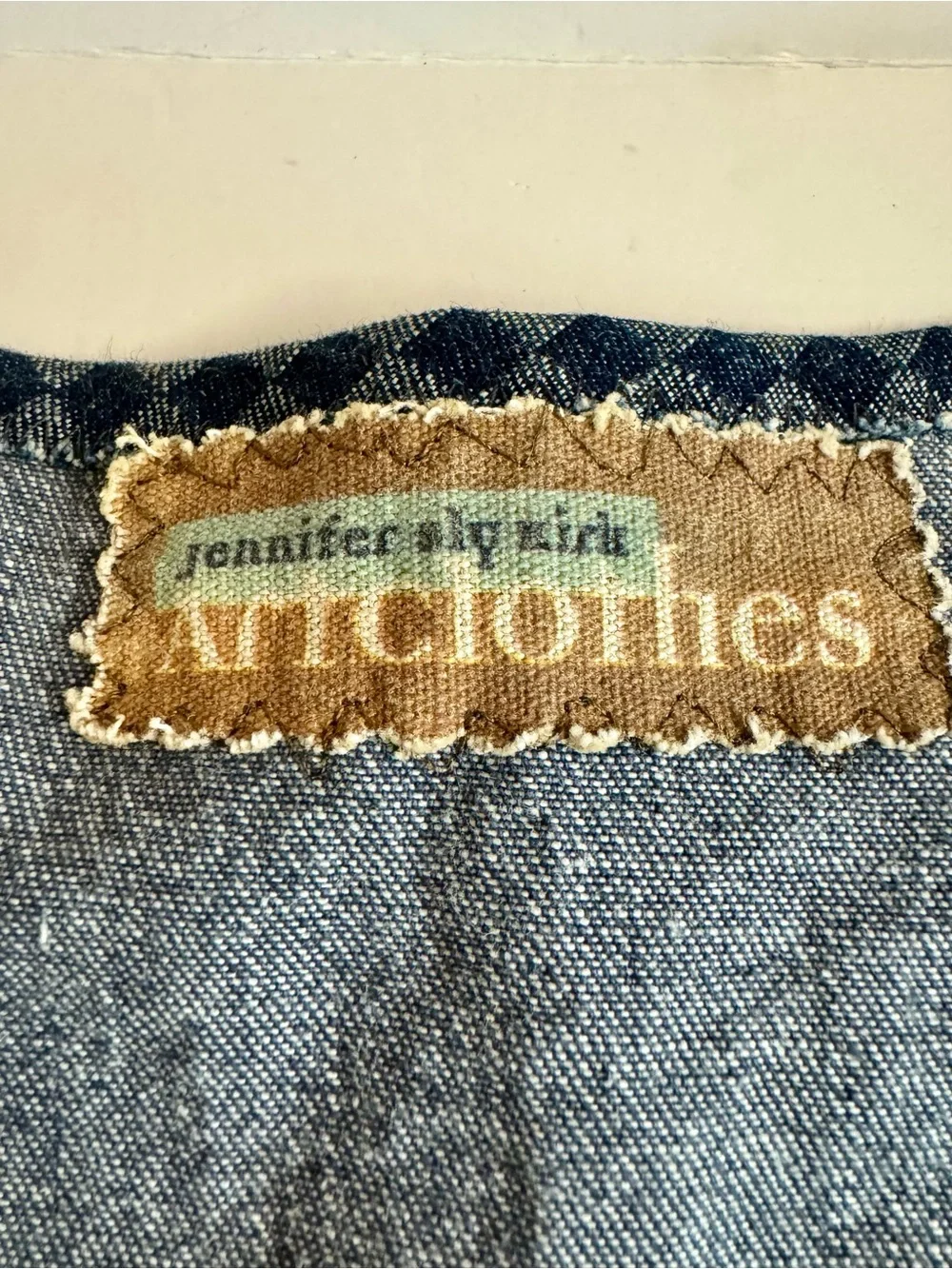 VTG. Artclothes - Handmade Denim Blue Vest Colorful Floral Applique,Embroidery.L